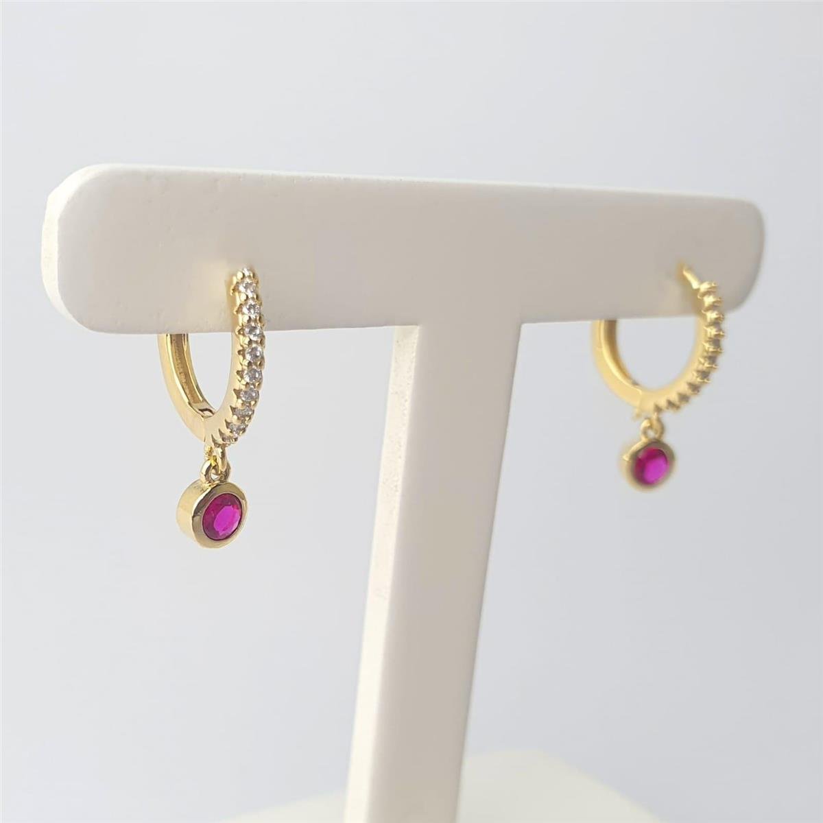 ARGOLA MICROCRAVEJADO PG COLOR SITE | 1,3CM | BANHADO EM OURO 18K