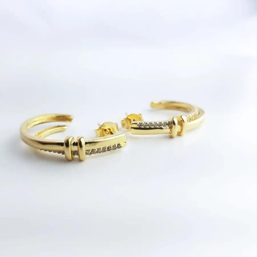 ARGOLA ARO LISO ARO CRAVEJADO E FILETE |BANHADO EM OURO 18K