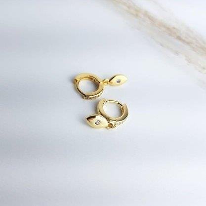 ARGOLA CRAVEJADA PG OLHO GREGO COM ZIRCÔNIA|BANHADO EM OURO 18K