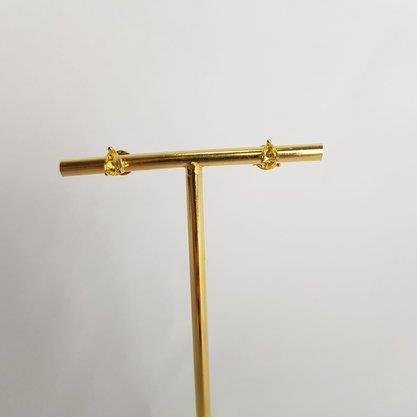 BRINCO GOTA EM ZIRCÔNIA COLOR|BANHADO EM OURO 18K