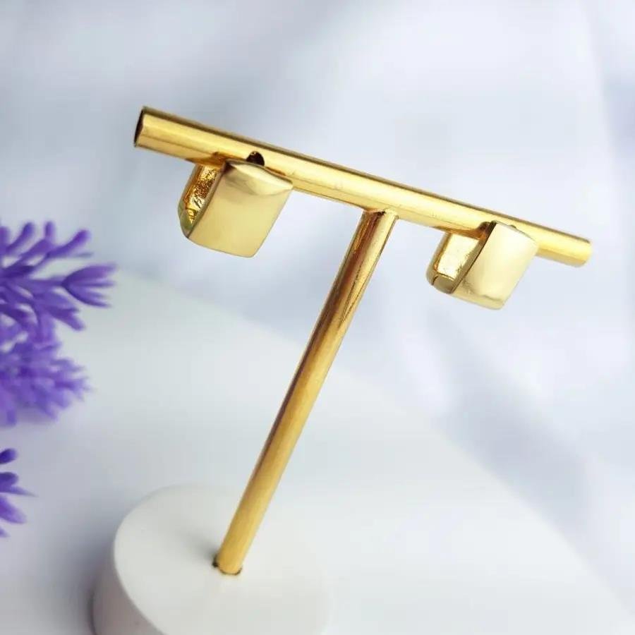 ARGOLA QUADRADA DOURADA|BANHADO EM OURO 18K