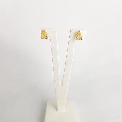 BRINCO PONTO LUZ GOTA COLOR|4MM|BANHADO EM OURO 18K