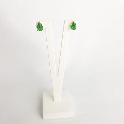 BRINCO PONTO LUZ GOTA COLOR|4MM|BANHADO EM OURO 18K