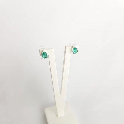 BRINCO GOTA VERDE ÁGUA E AMARELA|BANHO DE PRATA