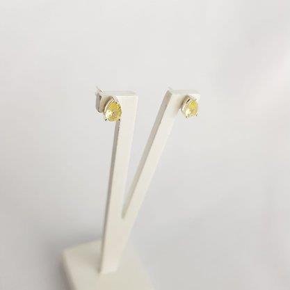 BRINCO GOTA VERDE ÁGUA E AMARELA|BANHO DE PRATA