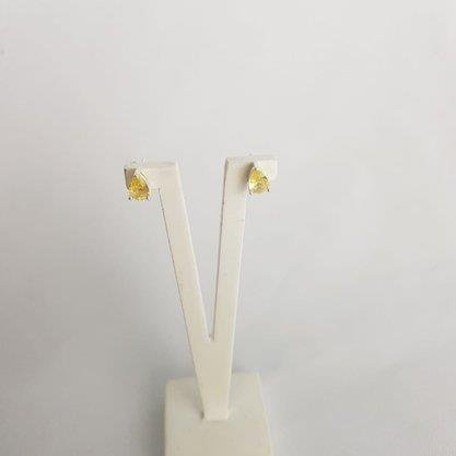 BRINCO GOTA VERDE ÁGUA E AMARELA|BANHO DE PRATA