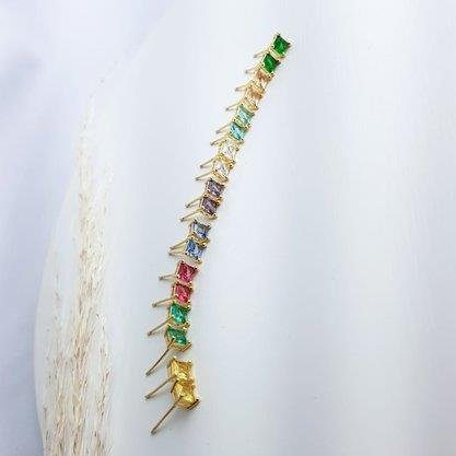 BRINCO PONTO DE LUZ COLOR|5MM|BANHADO EM OURO 18K