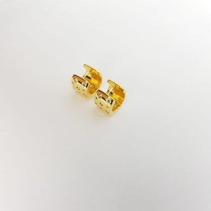ARGOLA P QUADRADA COM ZIRCÔNIA|1,1CM|BANHADO EM OURO 18K