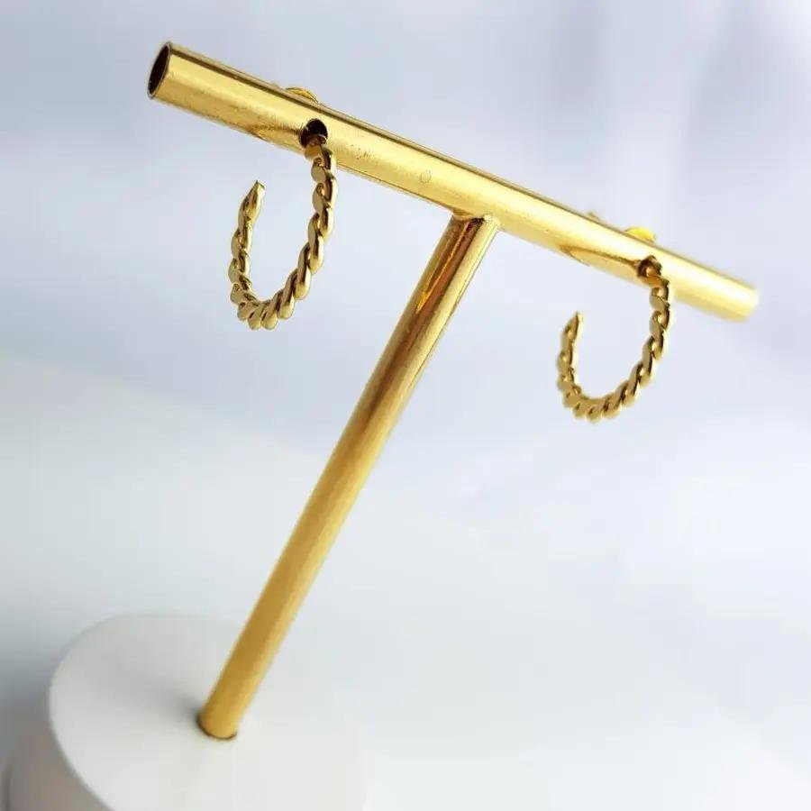 ARGOLA FIOS TRANÇADOS|BANHADO EM OURO 18K