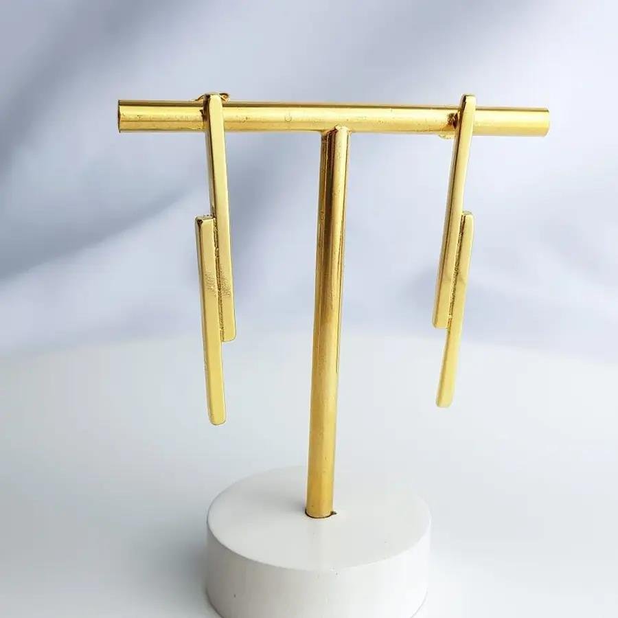 BRINCO FILETES DOURADOS| BANHADO EM OURO 18K