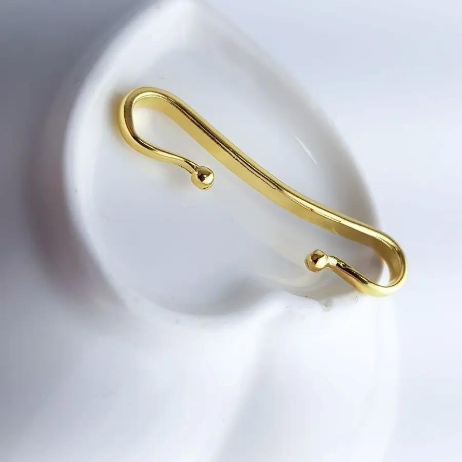 PIERCING FAKE TRANSVERSAL|3,8CM|BANHADO EM OURO 18K