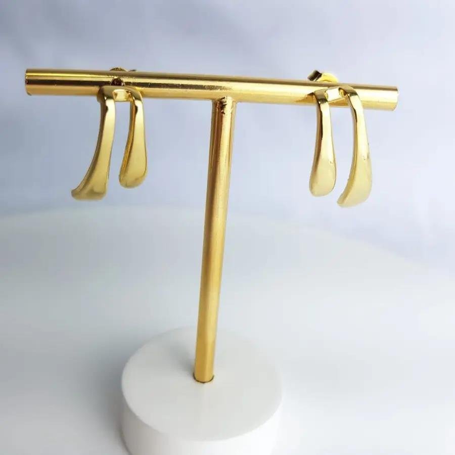 BRINCO COM GOTAS LISAS|BANHADO EM OURO 18K