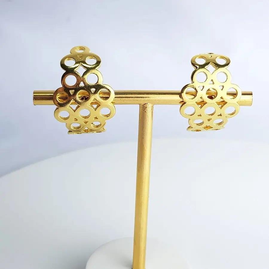 BRINCO 1,7CM EAR HOOK TODA DE BOLINHAS VAZADAS