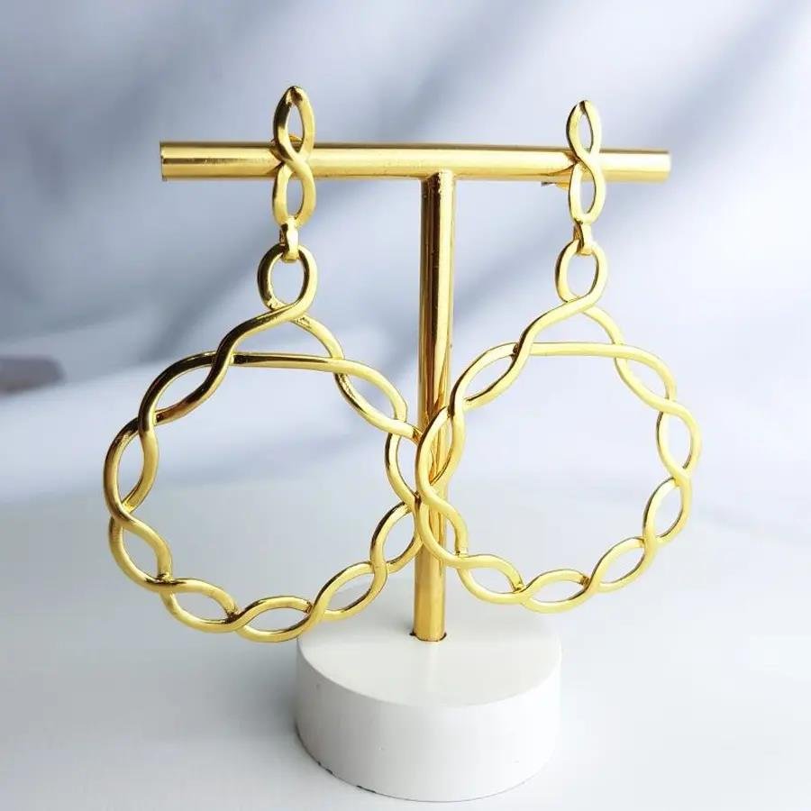 BRINCO BASE ELO PG REDONDO VAZADO DE ELOS|BANHADO EM OURO 18K