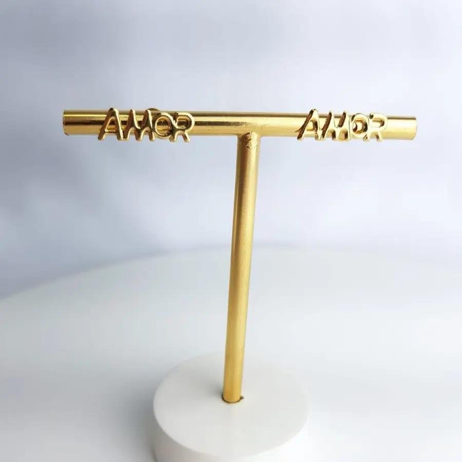 BRINCO AMOR LISO| 1,6CM|BANHADO EM OURO 18K