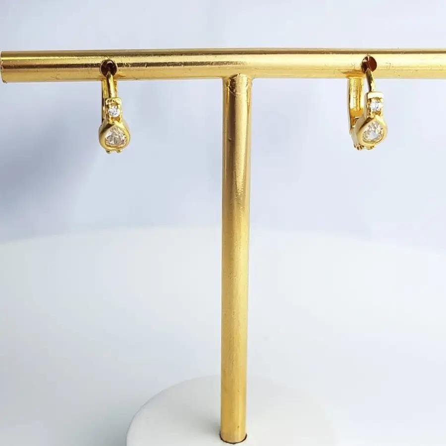 ARGOLA CRAVEJADA COM GOTA CRISTAL| BANHADO EM OURO 18K