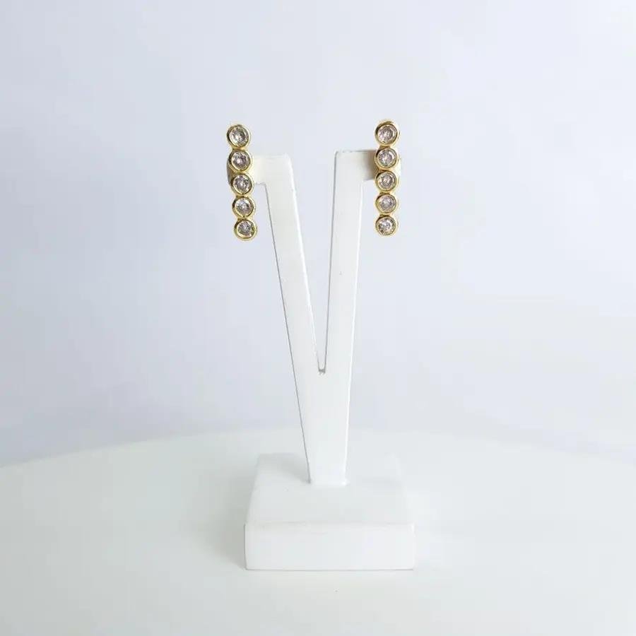 BRINCO EAR HOOK COM 5 PONTO LUZ ZIRC CRISTAL 2CM