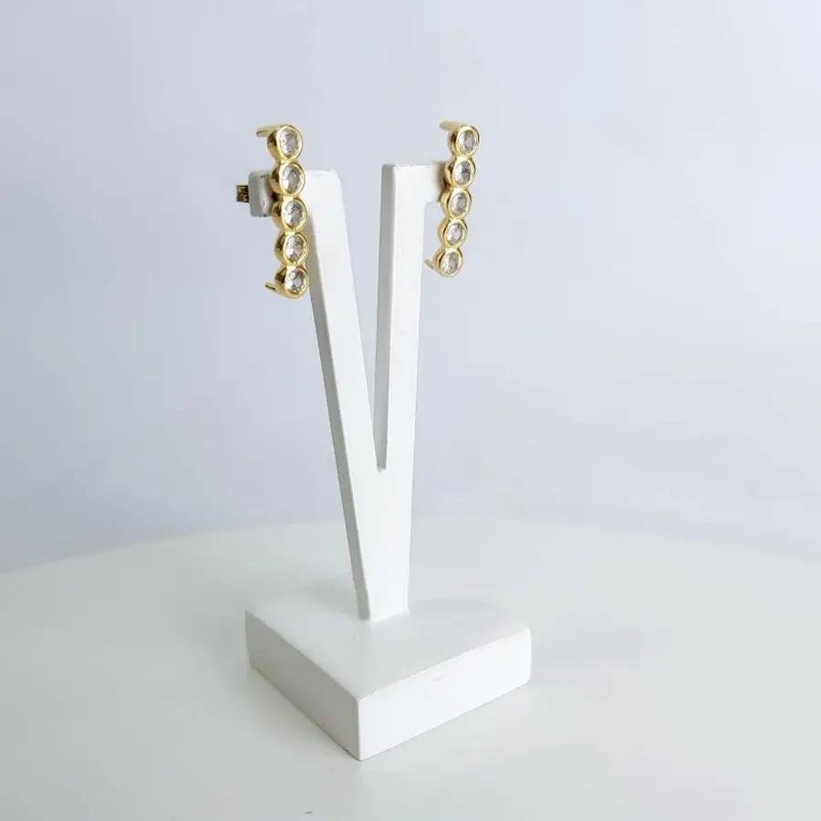 BRINCO EAR HOOK COM 5 PONTO LUZ ZIRC CRISTAL 2CM