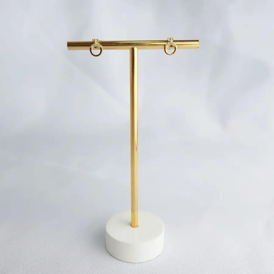 BRINCO FORMATO ANEL SOLITARIO|BANHADO EM OURO 18K