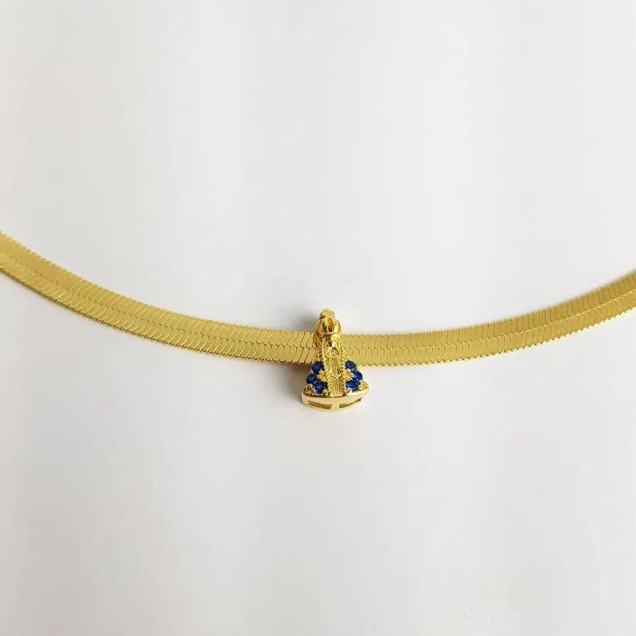 COLAR 40+4,5CM FITA 4MM PG NOSSA SENHORA PASSADOR