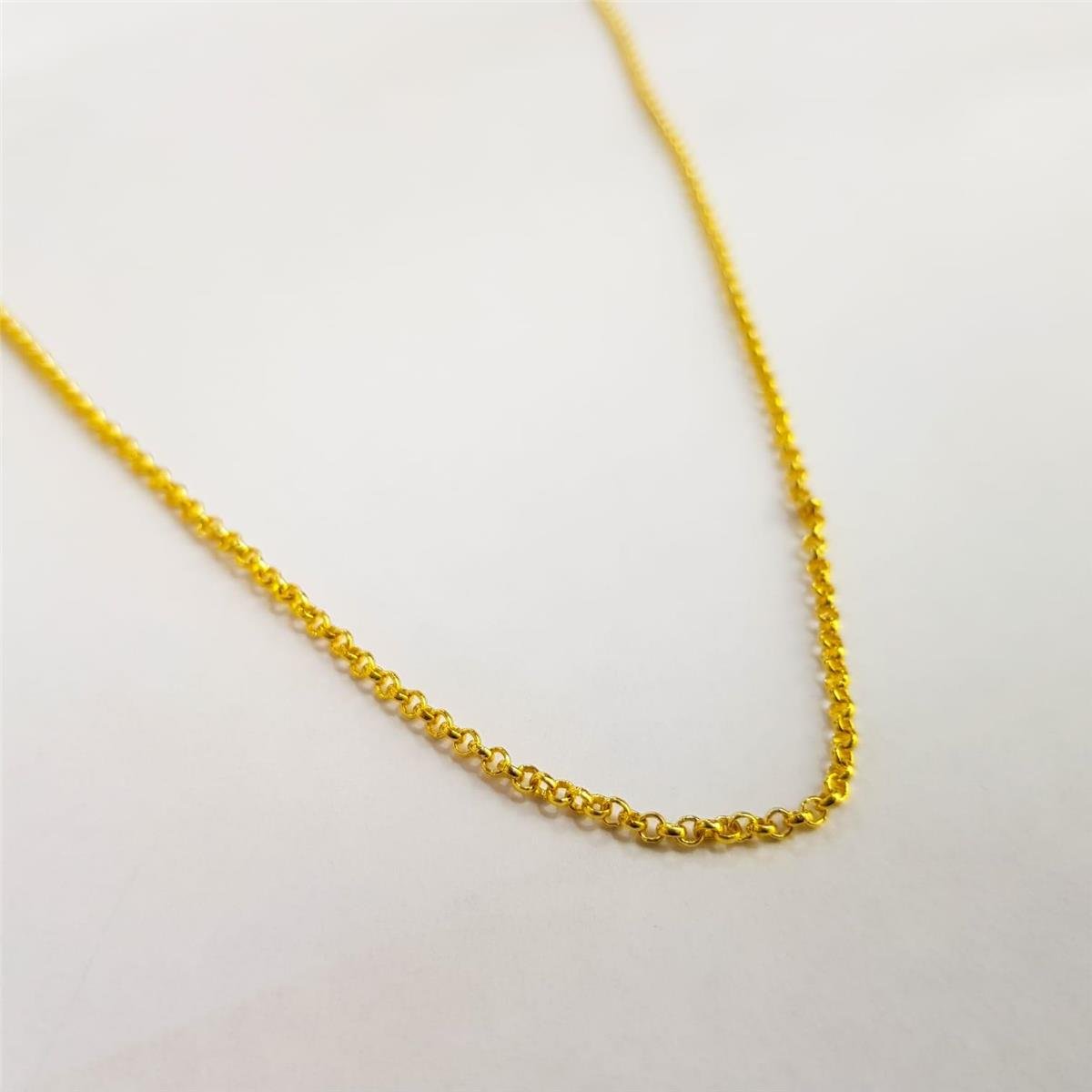 COLAR ELO PORTUGUÊS 1MM | BANHADO EM OURO 18K