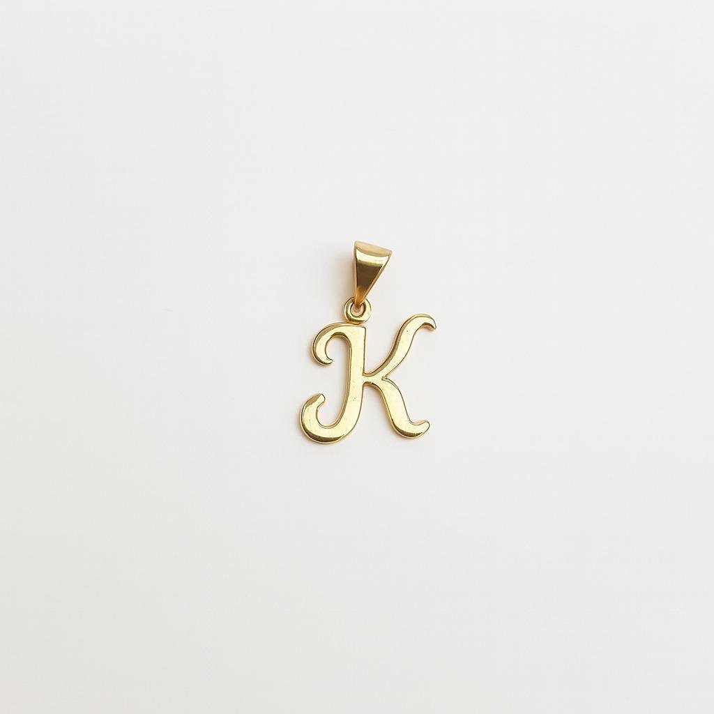 PINGENTE LETRA CURSIVA MAIÚSCULA | BANHADO EM OURO 18K