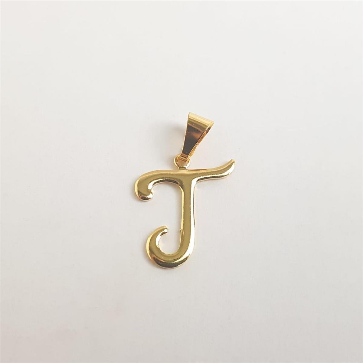 PINGENTE LETRA CURSIVA MAIÚSCULA | BANHADO EM OURO 18K