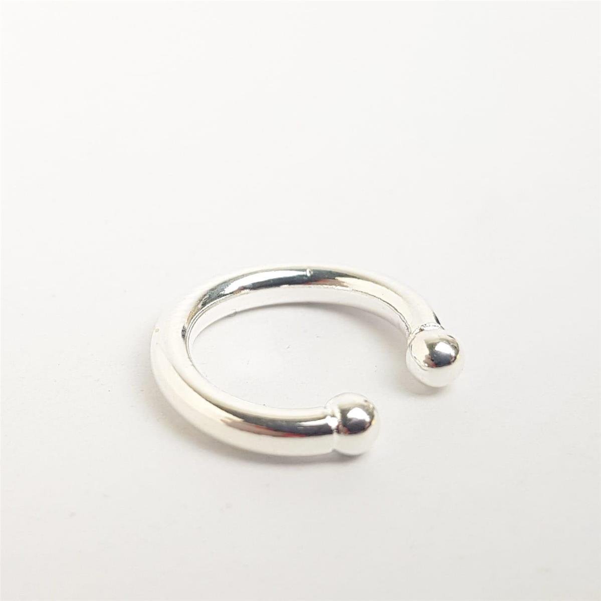 PIERCING 1,4CM EM LISO ESFERA NA PONTA | BANHO DE PRATA