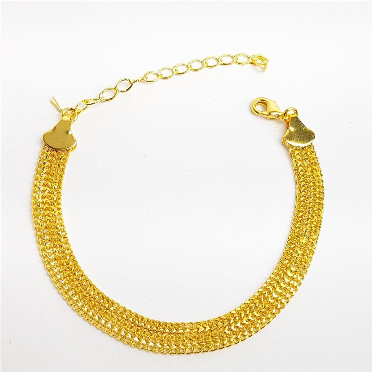 PULSEIRA LACRAIA FECHADA PRENSADA 7MM| 16,5+4,5CM|BANHADO EM OURO 18K 